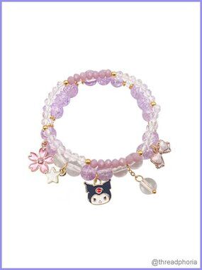 Crystal Bead Bracelet Set Stretch Elastic Bangle Women BFF Friendship Gift
